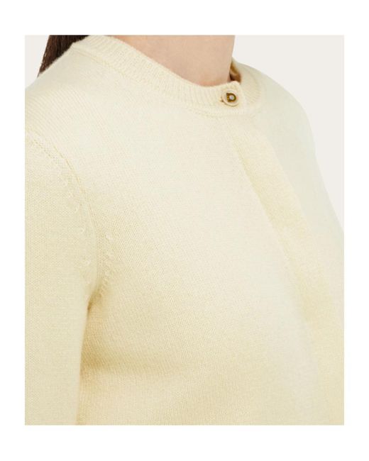 Ferragamo White Cardigan With Thread Through Belt