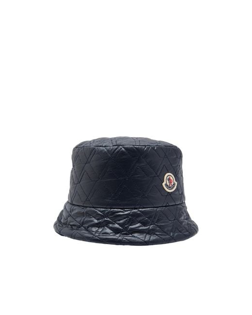 Moncler Blue Reversible Quilted Nylon Bucket Hat