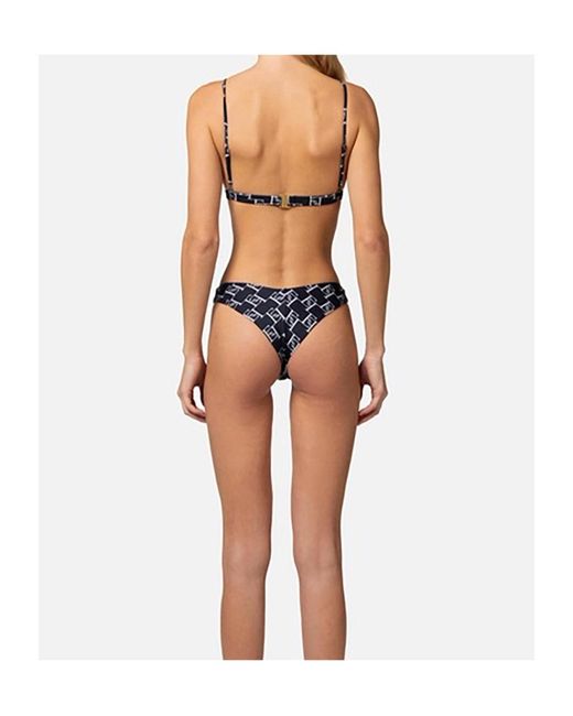 Elisabetta Franchi Multicolor Monogram-Print Bikini Set