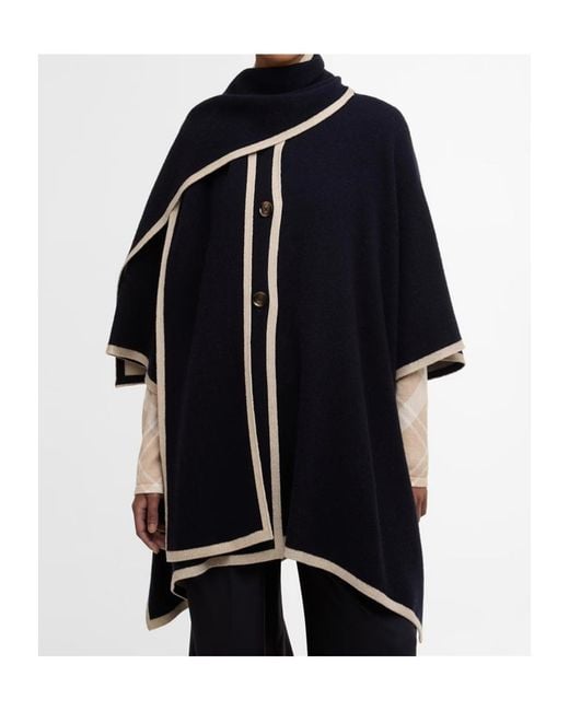 Barbour Black Scarf Collar Cape