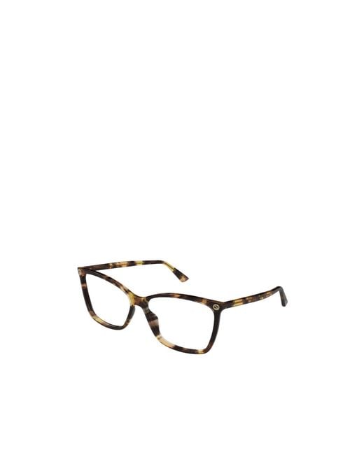 Gucci White Eyewear Cat-Eye Glasses And Frames