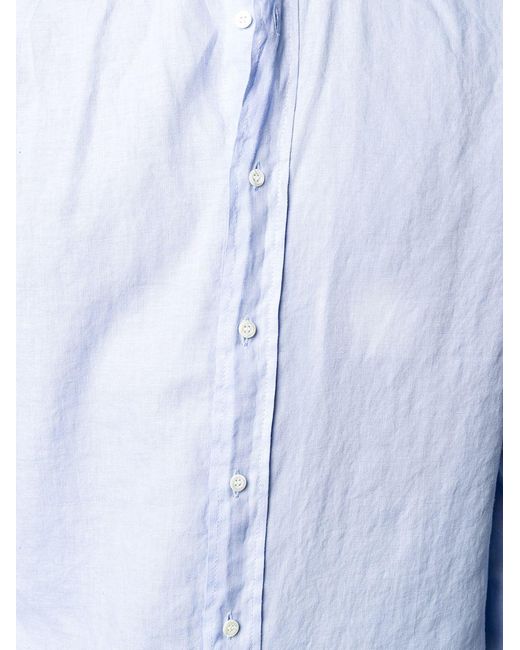 Aspesi Blue Button-Down Long-Sleeved Shirt for men