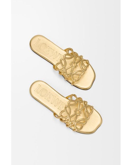 Loewe Metallic Petal Anagram Sandals