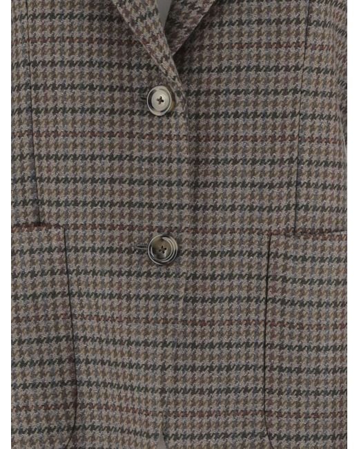 Lardini Brown Houndstooth Single-Breasted Blazer