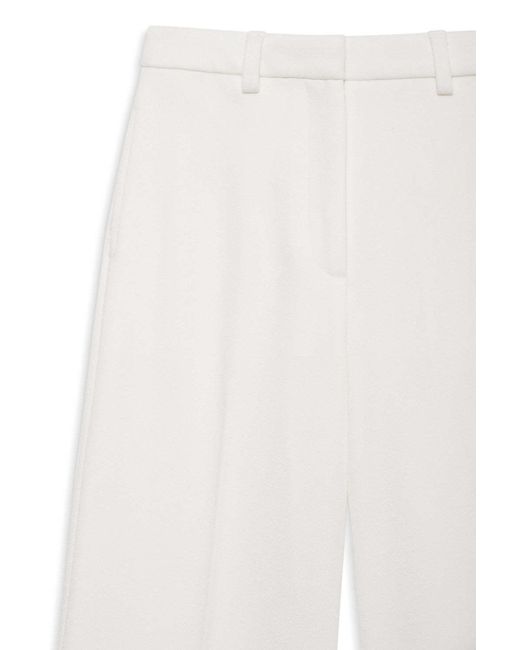 Anine Bing White Lyra Pressed-Crease Tailored Trousers