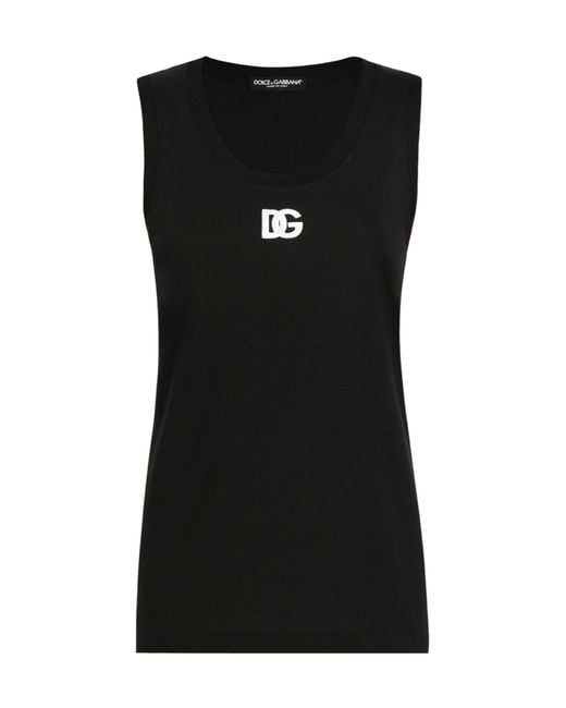 Dolce & Gabbana Black Dg Logo Tank Top
