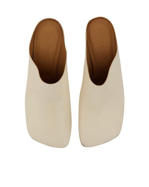 Uma Wang White Heeled Mules
