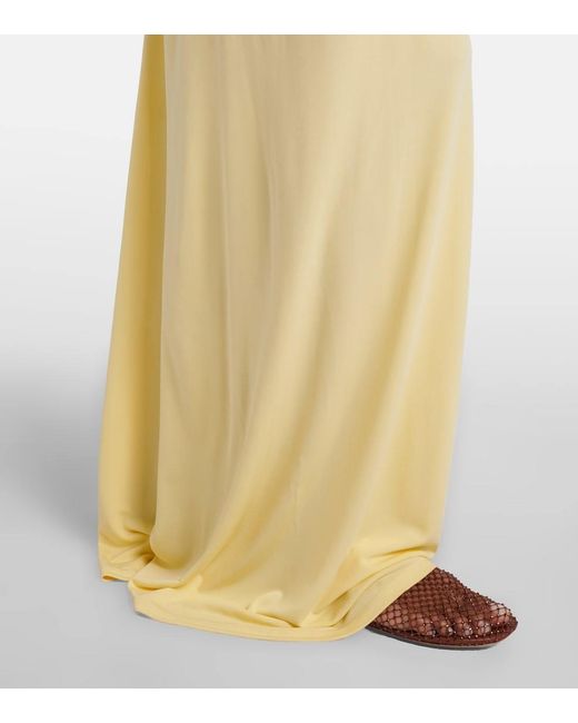 Christopher Esber Metallic Bezel Quartz Gathered Jersey Maxi Skirt