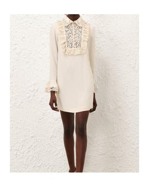 Zimmermann White Lace-Trim Dress