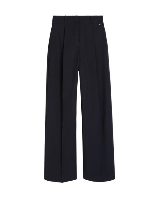 Herno Blue Straight-Leg Stretch-Woven Trousers