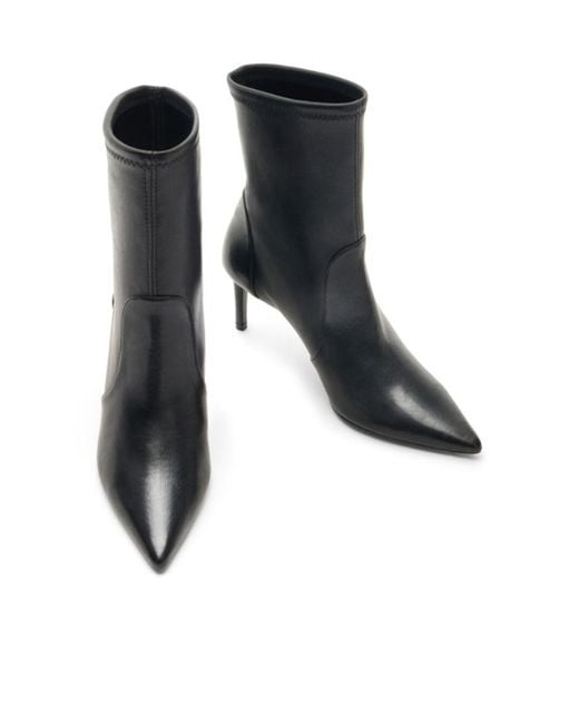 Stuart Weitzman Black Pointed Short Boots
