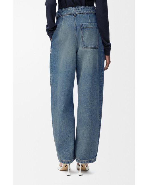 Loewe Blue Pleated Loose Leg Jeans