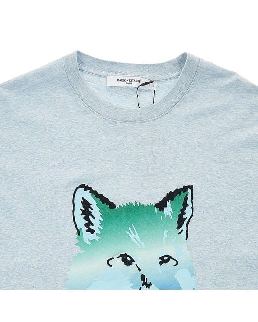 Maison Kitsuné Blue Short Sleeve T-Shirt for men