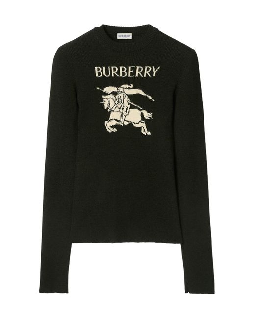 Burberry Black Wool-Silk Ekd Sweater