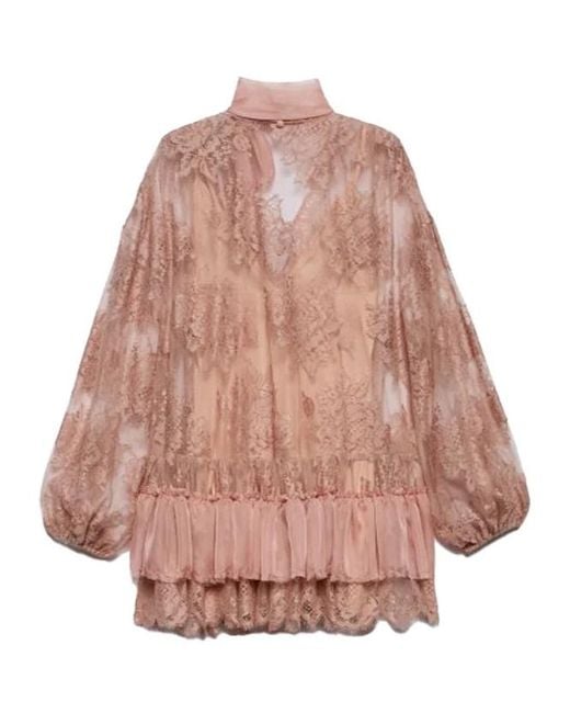 Aniye By Pink Floral-Embroidered Ruffled Dress