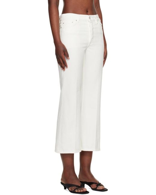 Totême  White Totême Logo Patch Straight-Leg Jeans