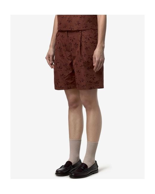 K-Way Purple Patterned Bermuda Shorts
