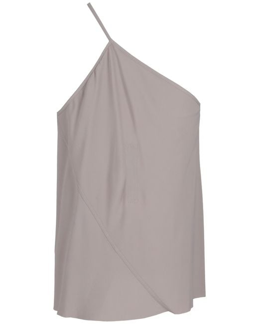 Rick Owens Gray One-Shoulder Slip Top