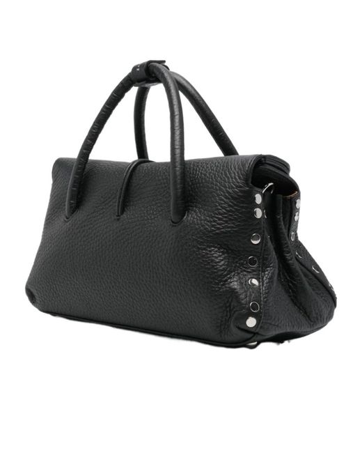 Zanellato Black Dotta Centauro Small Top Handle Bag