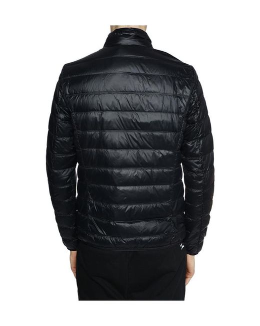 EA7 Blue Logo Printed Zipped Puffer Jacket for men