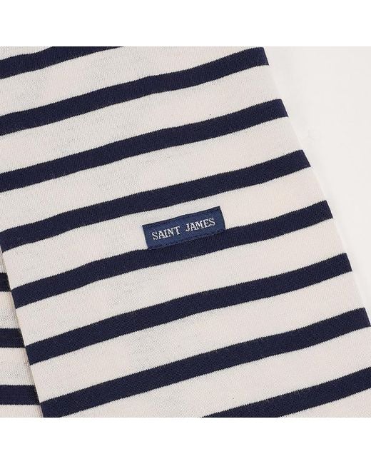Saint James Blue Minquiers Striped Sailor Top for men