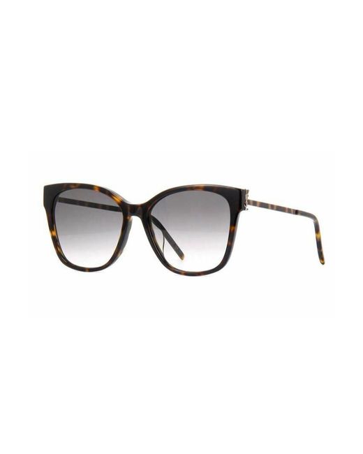 Saint Laurent Multicolor Tortoiseshell Pattern Large-Frame Sunglasses