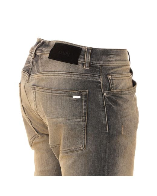 Amiri Gray Belt-Loop Jeans for men