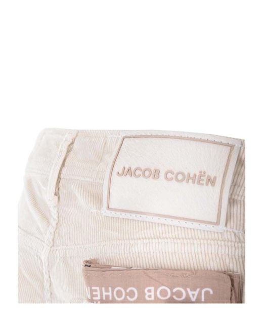 Jacob Cohen White Nick Slim-Fit Corduroy Trousers for men
