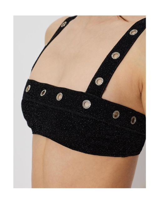 Oseree Black Oséree Grommet Bandeau Bikini Set
