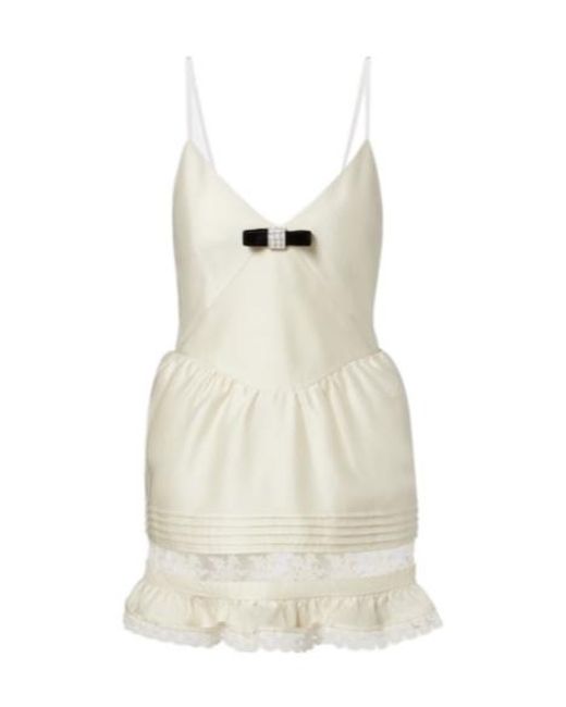 ShuShu/Tong Natural Lace-Trimmed Wool And Silk Minidress