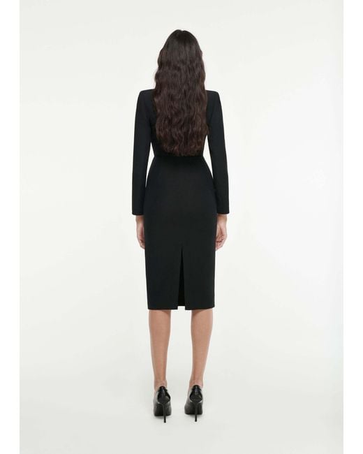 Roland Mouret Black Long-Sleeved Dress