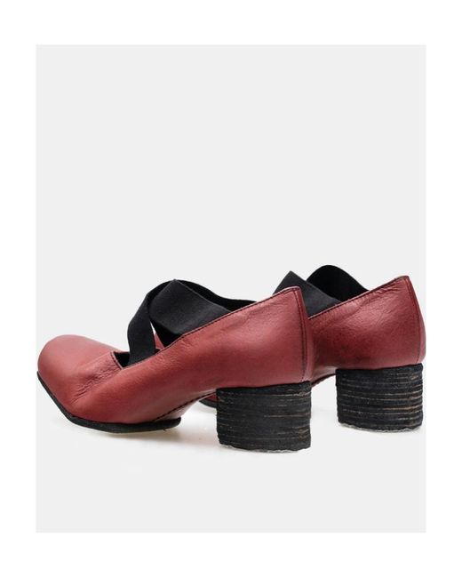 Uma Wang Red Logo High-Heeled Ballet Shoes