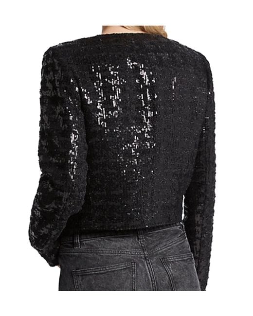 Michael Kors Black Michael Sequined Tweed Cropped Jacket