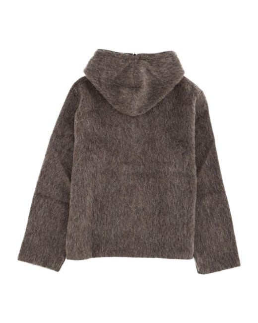 Our Legacy Brown Fuzzy Full-Zip Hooded Sweater for men