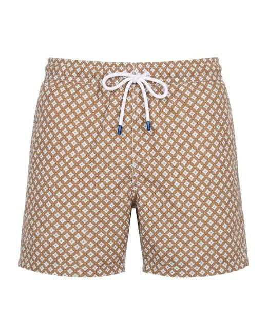 Fedeli Natural Drawstring Elastic-Waist Shorts for men
