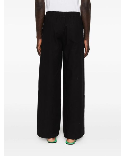 A.P.C. Black Wide-Leg Drawstring Trousers for men