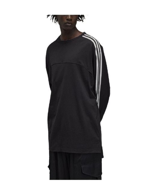 Y-3 Black Solid Color Long Sleeve T-Shirt for men