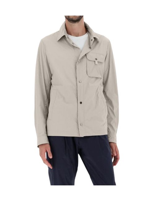 Herno Gray Flap Pocket Coat for men