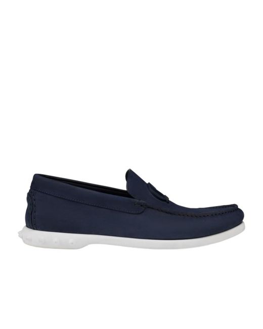 Christian Louboutin Blue Slip-On Flat Shoes for men