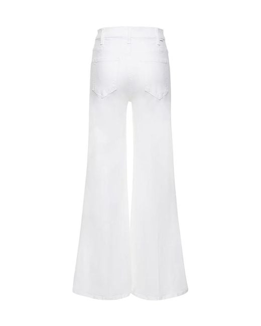 Mother White The Hustler Rolled Skinny Jeans