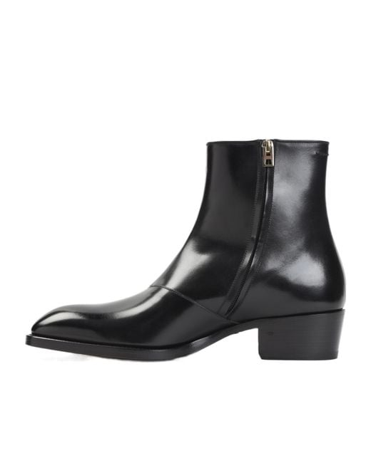 Tom Ford Black Pointed-Toe Ankle Boots for men
