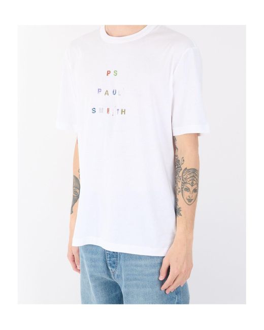 Paul Smith White Crew Neck T-Shirt for men