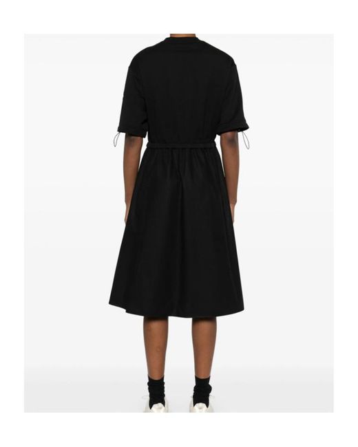 Moncler Black Contras-Panel Midi Dress