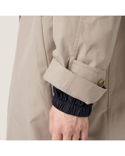Miu Miu Brown Reversible Single-Breasted Panama Cotton And Technical Pongé Coat