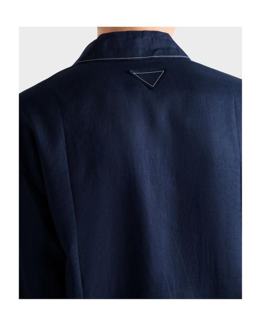Prada Blue Cotton Blouson Jacket for men