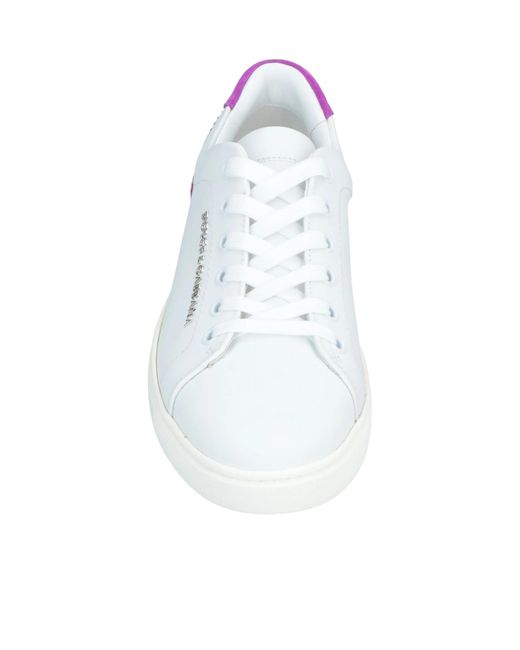 Dolce & Gabbana White Two-Tone Spliced Sneakers