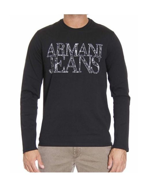 Armani Jeans Black Logo Detail T-Shirt for men