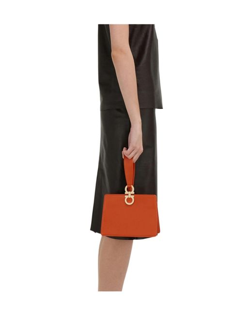 Ferragamo Orange Mini Clutch