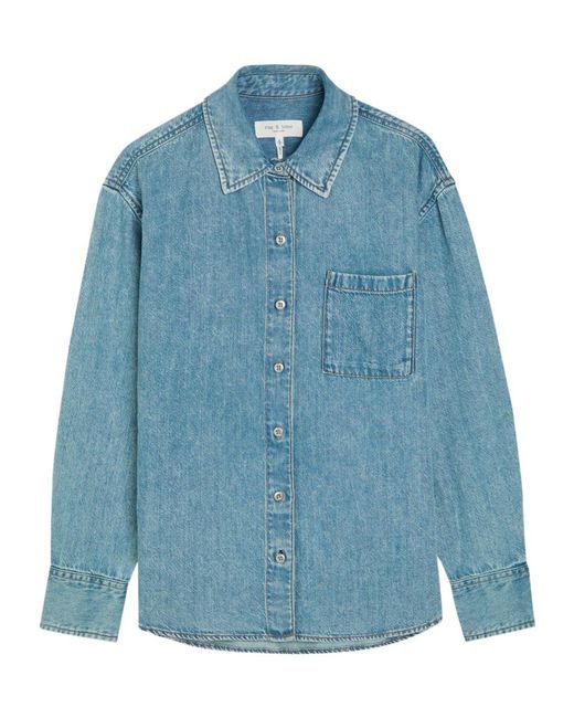 Rag & Bone Blue Denim Shirt