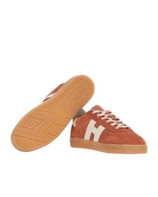 Hogan Brown Cool Round Toe Sneakers